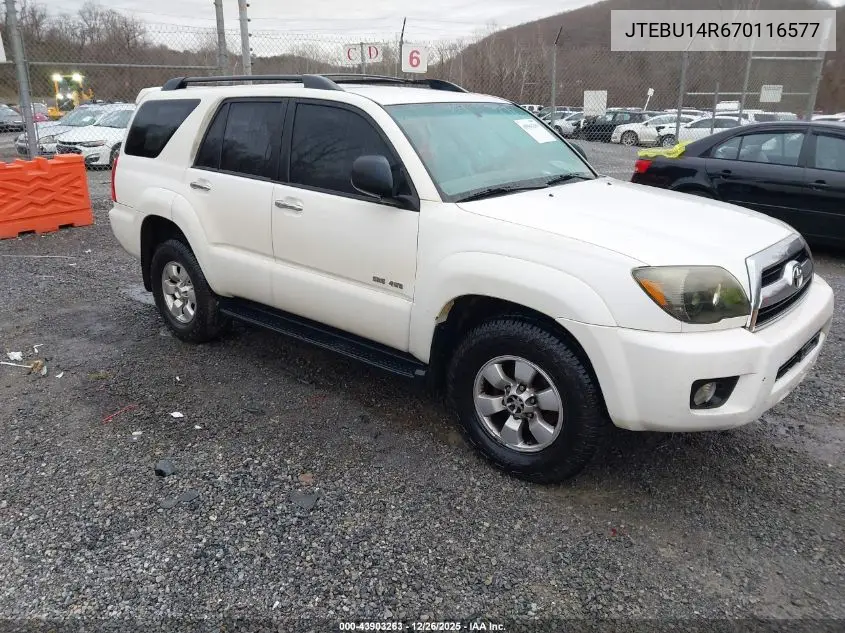 JTEBU14R670116577 2007 Toyota 4Runner Sr5 V6