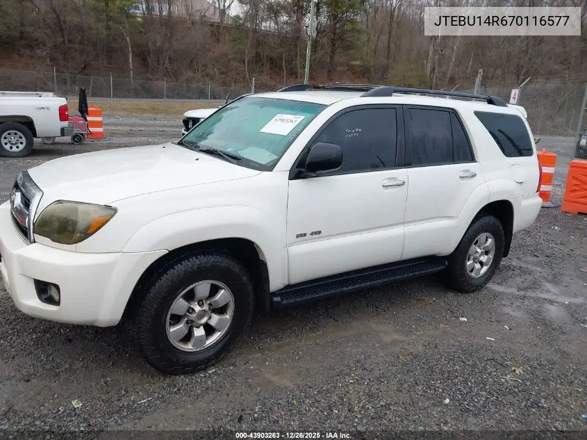 JTEBU14R670116577 2007 Toyota 4Runner Sr5 V6