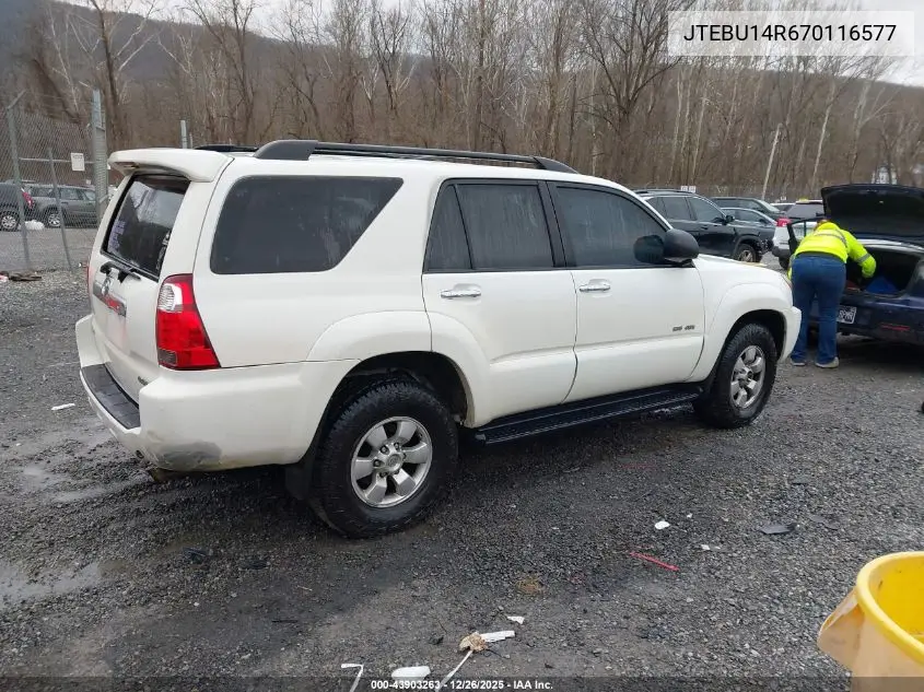 JTEBU14R670116577 2007 Toyota 4Runner Sr5 V6