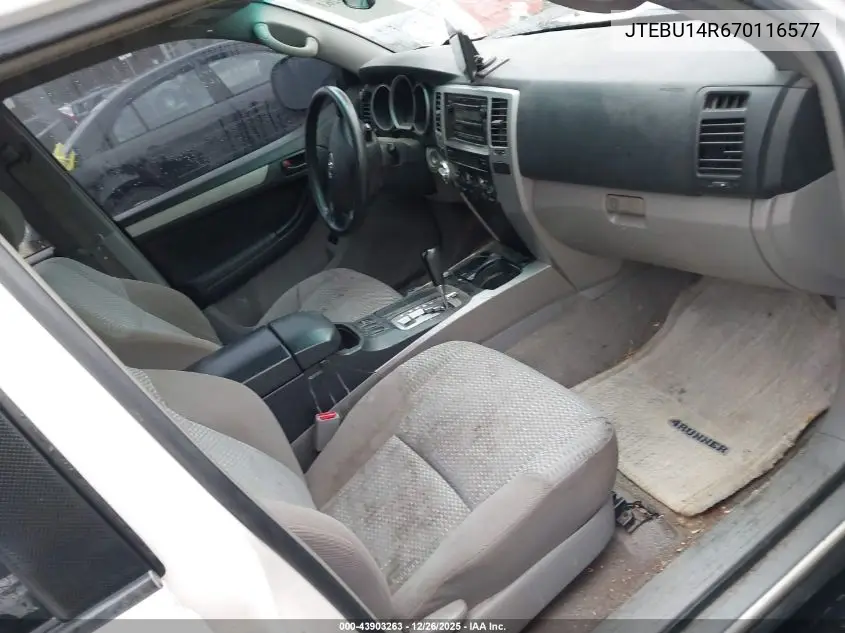JTEBU14R670116577 2007 Toyota 4Runner Sr5 V6