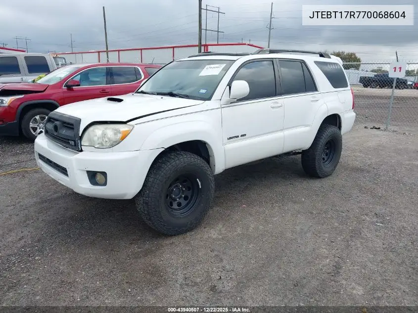 JTEBT17R770068604 2007 Toyota 4Runner Limited V8