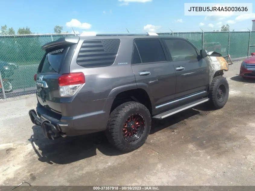 JTEBU5JR4A5003636 2010 Toyota 4Runner Limited V6