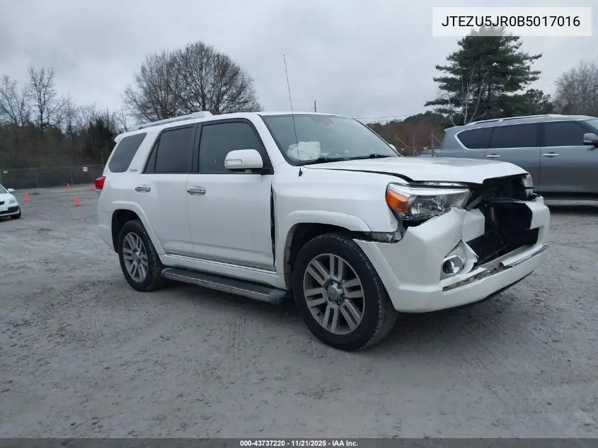JTEZU5JR0B5017016 2011 Toyota 4Runner Limited V6