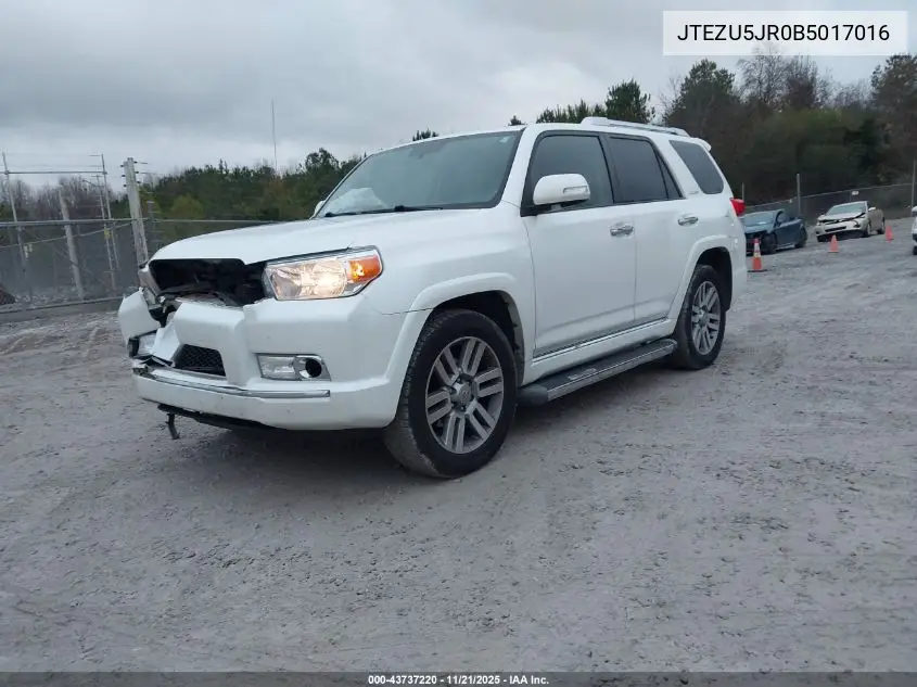JTEZU5JR0B5017016 2011 Toyota 4Runner Limited V6