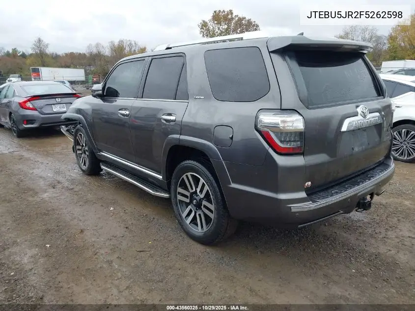 JTEBU5JR2F5262598 2015 Toyota 4Runner Limited