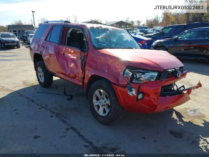 JTEBU5JRXG5322483 2016 Toyota 4Runner Sr5