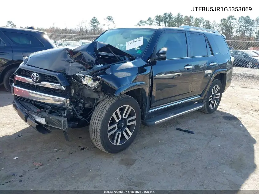 JTEBU5JR1G5353069 2016 Toyota 4Runner Limited