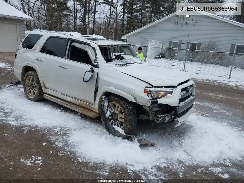 JTEBU5JR0G5363964 2016 Toyota 4Runner Limited