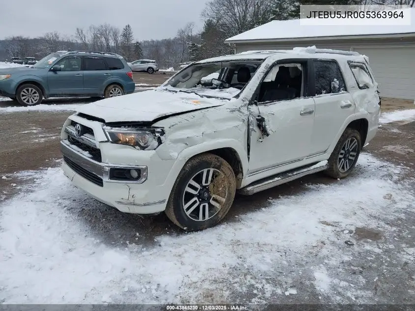 JTEBU5JR0G5363964 2016 Toyota 4Runner Limited
