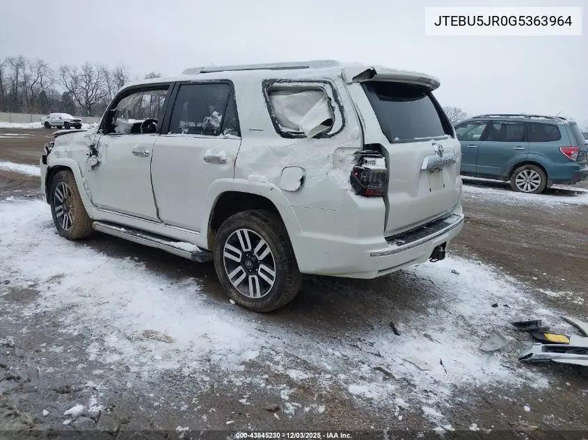 JTEBU5JR0G5363964 2016 Toyota 4Runner Limited