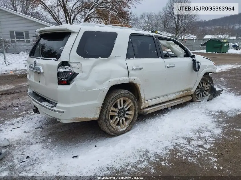 JTEBU5JR0G5363964 2016 Toyota 4Runner Limited