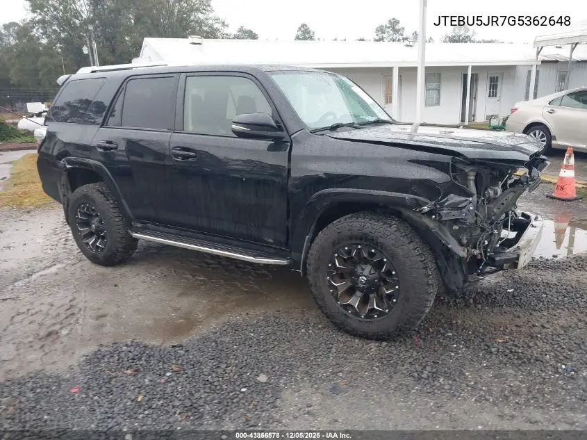 JTEBU5JR7G5362648 2016 Toyota 4Runner Sr5 Premium