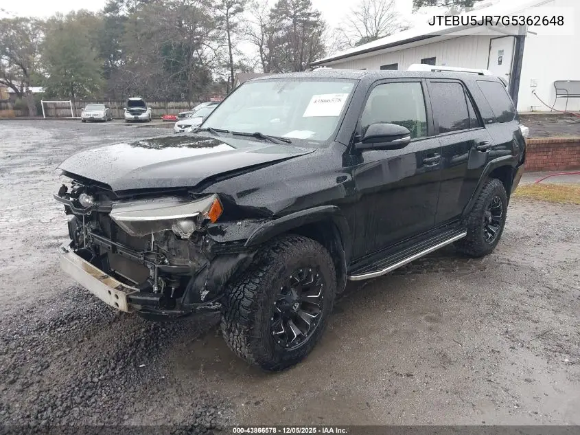 JTEBU5JR7G5362648 2016 Toyota 4Runner Sr5 Premium