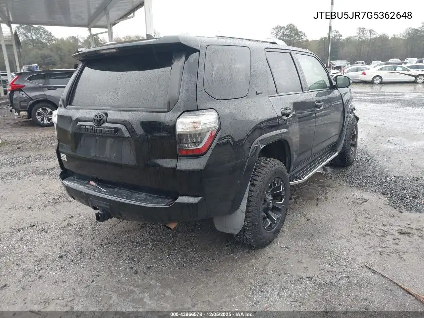 JTEBU5JR7G5362648 2016 Toyota 4Runner Sr5 Premium