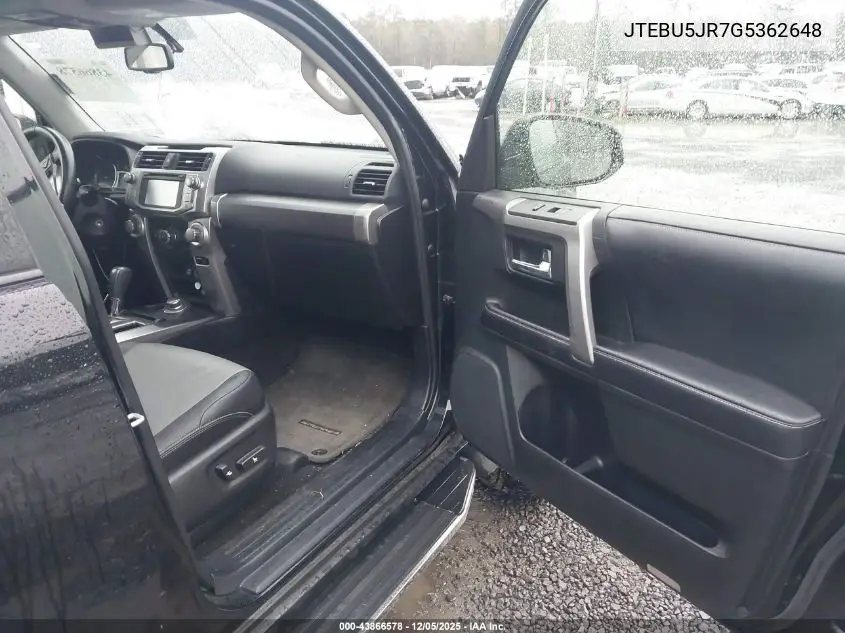 JTEBU5JR7G5362648 2016 Toyota 4Runner Sr5 Premium