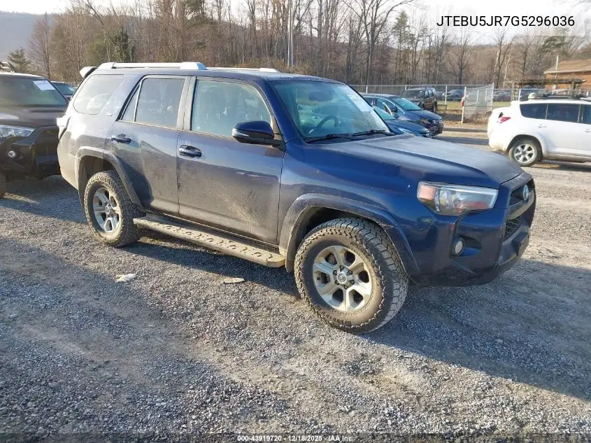 JTEBU5JR7G5296036 2016 Toyota 4Runner Sr5 Premium