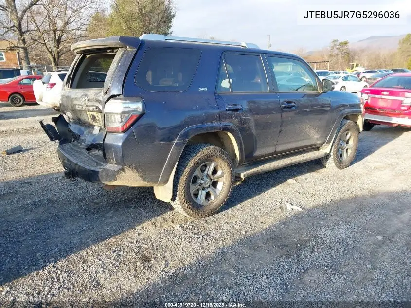 JTEBU5JR7G5296036 2016 Toyota 4Runner Sr5 Premium