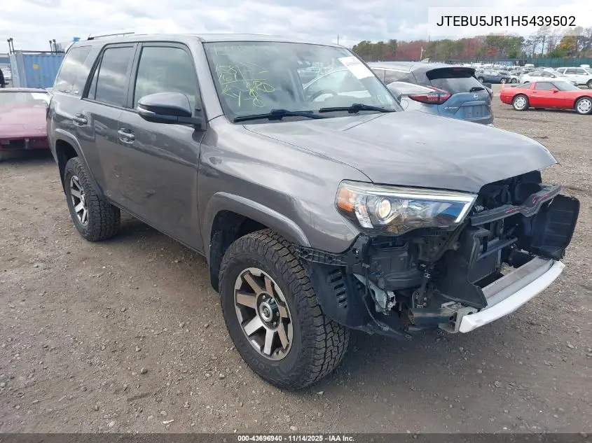 JTEBU5JR1H5439502 2017 Toyota 4Runner Sr5 Premium