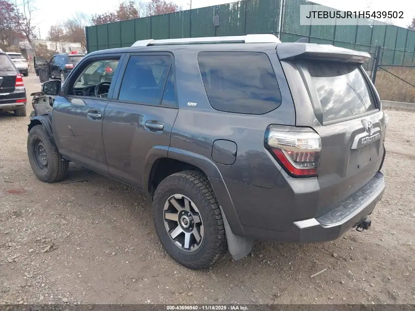 JTEBU5JR1H5439502 2017 Toyota 4Runner Sr5 Premium