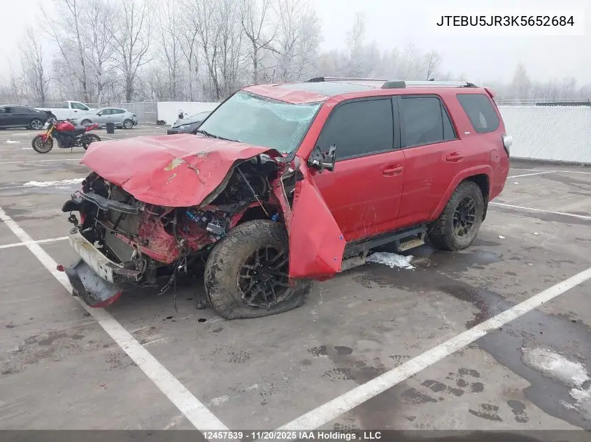 JTEBU5JR3K5652684 2019 Toyota 4Runner Sr5