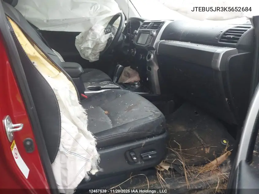 JTEBU5JR3K5652684 2019 Toyota 4Runner Sr5