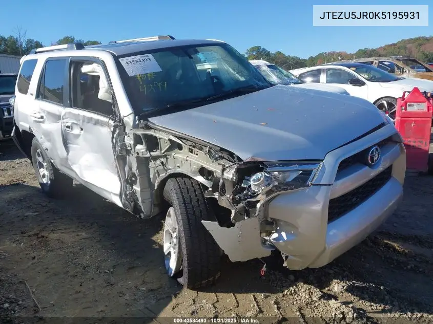 JTEZU5JR0K5195931 2019 Toyota 4Runner Sr5 Premium