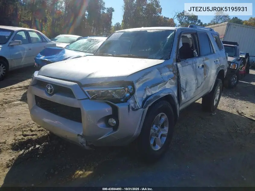 JTEZU5JR0K5195931 2019 Toyota 4Runner Sr5 Premium