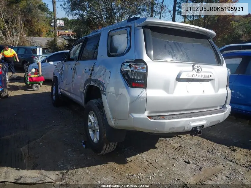 JTEZU5JR0K5195931 2019 Toyota 4Runner Sr5 Premium
