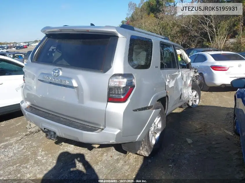 JTEZU5JR0K5195931 2019 Toyota 4Runner Sr5 Premium