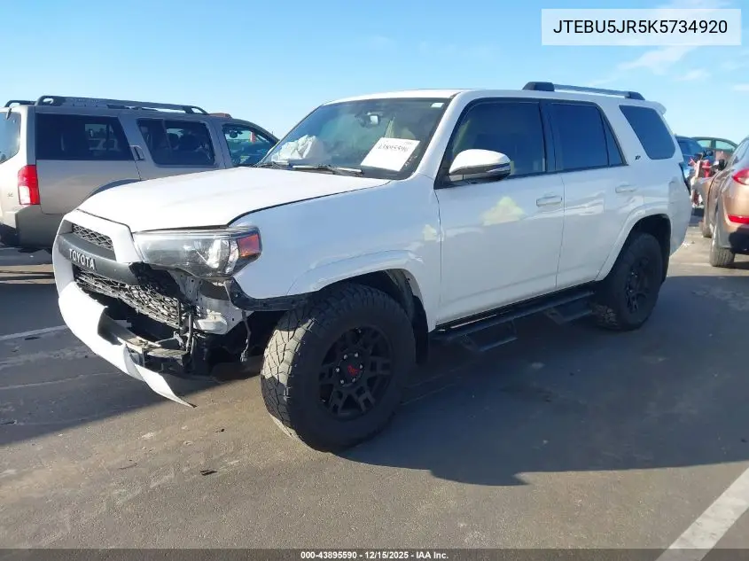 JTEBU5JR5K5734920 2019 Toyota 4Runner Sr5 Premium