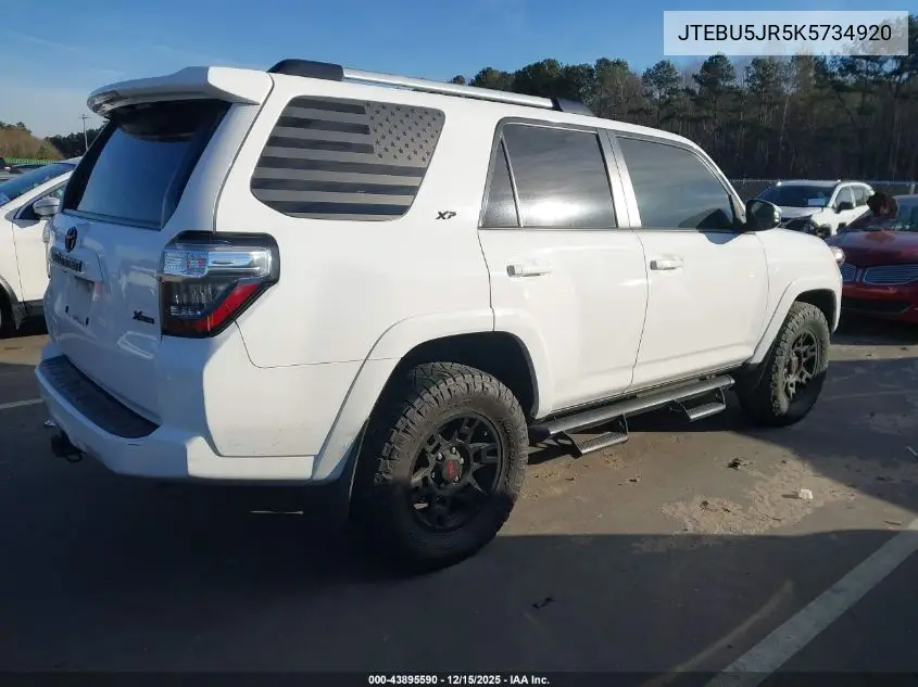 JTEBU5JR5K5734920 2019 Toyota 4Runner Sr5 Premium