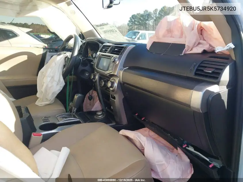 JTEBU5JR5K5734920 2019 Toyota 4Runner Sr5 Premium