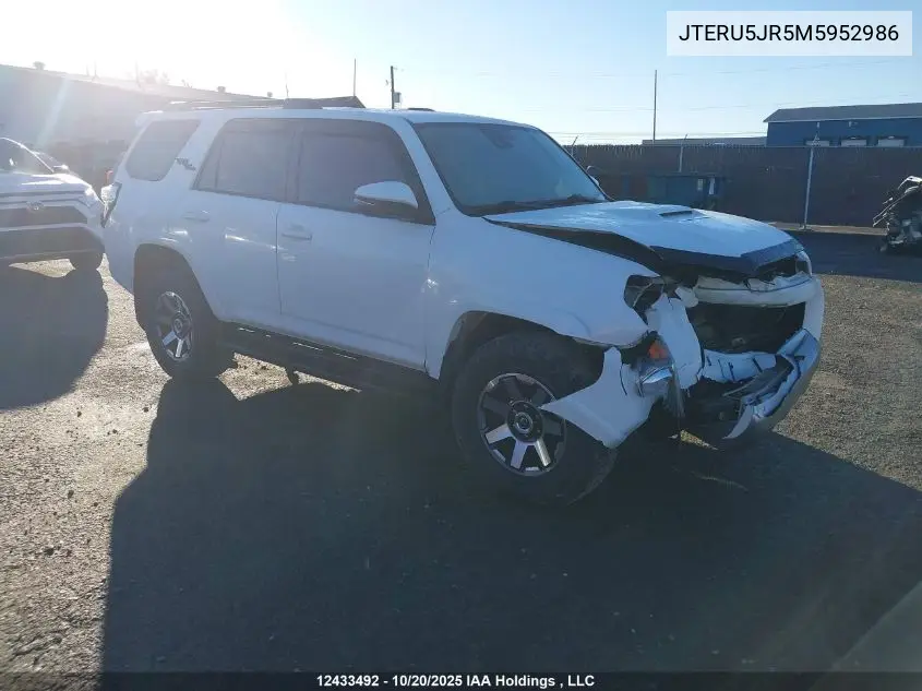 JTERU5JR5M5952986 2021 Toyota 4Runner