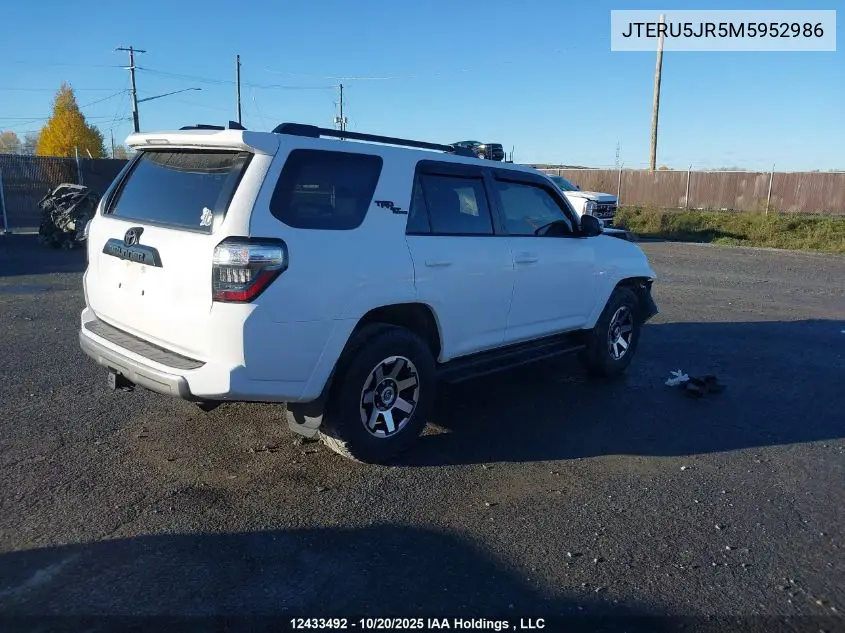 JTERU5JR5M5952986 2021 Toyota 4Runner