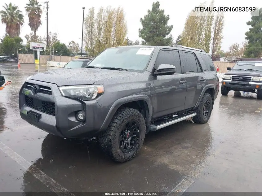 JTEMU5JR5N6083599 2022 Toyota 4Runner Sr5