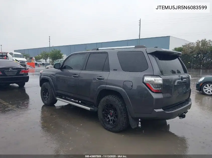 JTEMU5JR5N6083599 2022 Toyota 4Runner Sr5