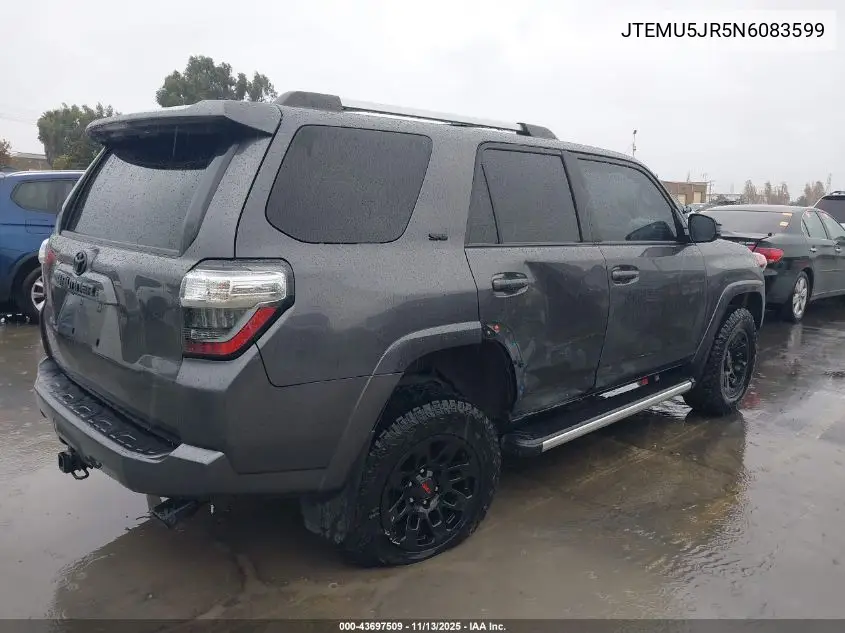 JTEMU5JR5N6083599 2022 Toyota 4Runner Sr5