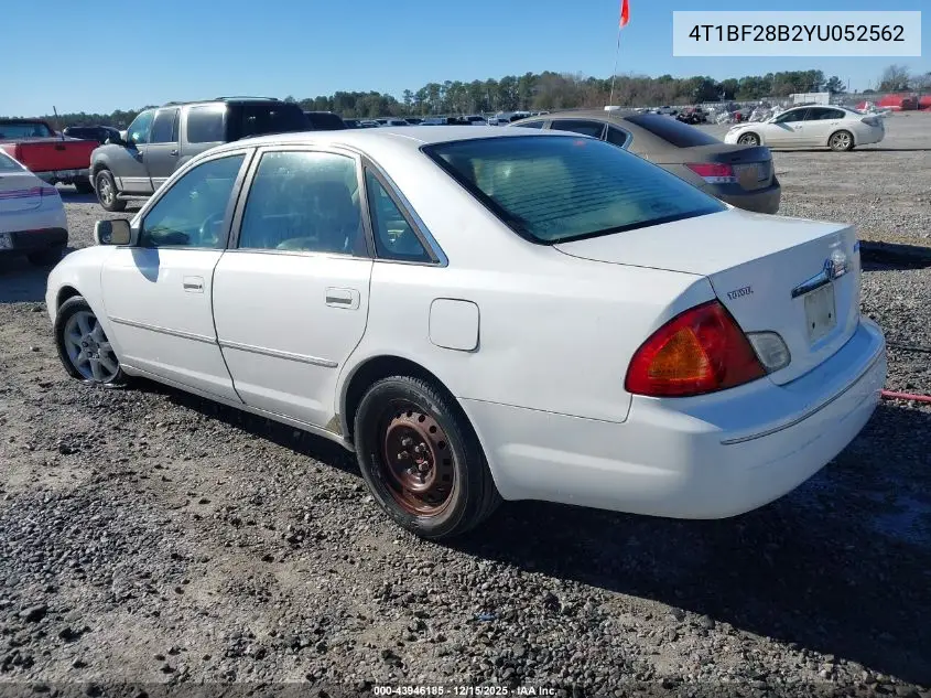 4T1BF28B2YU052562 2000 Toyota Avalon Xls