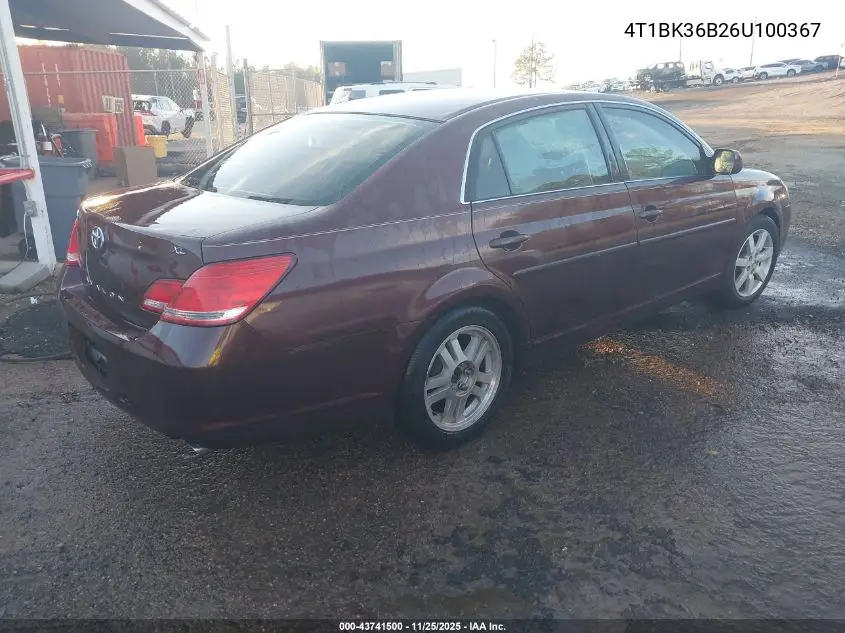 4T1BK36B26U100367 2006 Toyota Avalon Limited/Touring/Xl/Xls