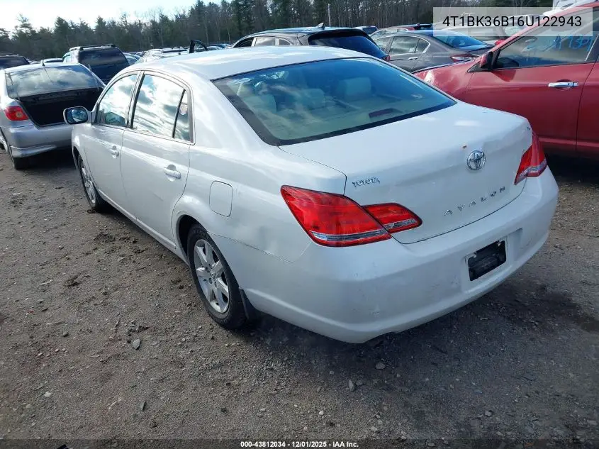 4T1BK36B16U122943 2006 Toyota Avalon Xl