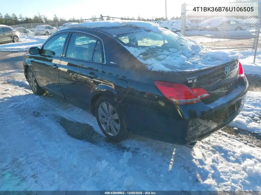 4T1BK36B76U106505 2006 Toyota Avalon Touring