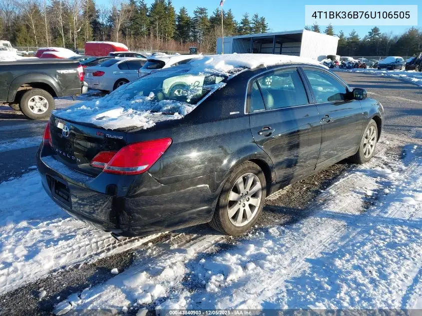4T1BK36B76U106505 2006 Toyota Avalon Touring
