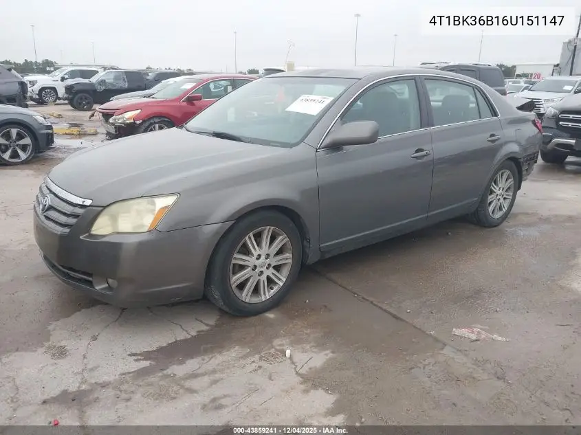 4T1BK36B16U151147 2006 Toyota Avalon Limited