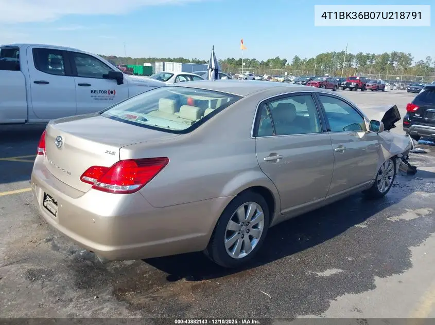 4T1BK36B07U218791 2007 Toyota Avalon Xls