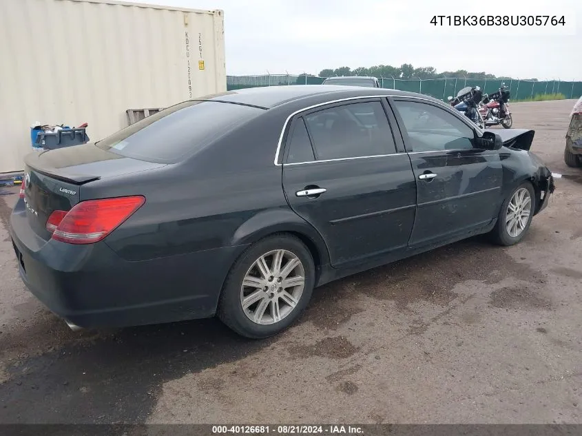 2008 Toyota Avalon Xl/Xls/Touring/Limited VIN: 4T1BK36B38U305764 Lot: 40126681