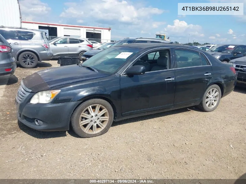 2008 Toyota Avalon Limited VIN: 4T1BK36B98U265142 Lot: 40297134