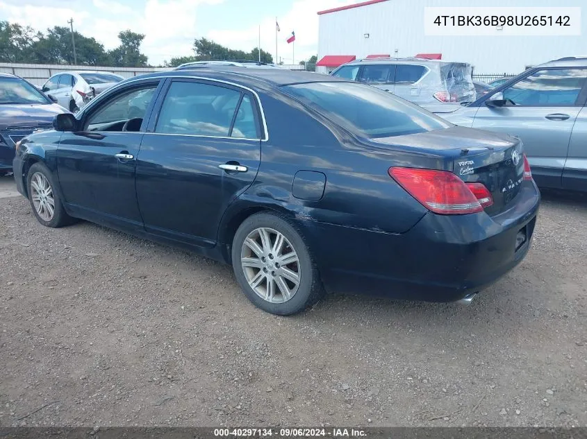 2008 Toyota Avalon Limited VIN: 4T1BK36B98U265142 Lot: 40297134