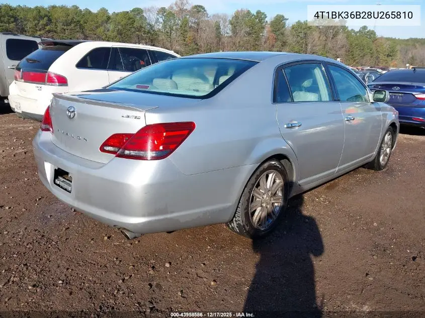 4T1BK36B28U265810 2008 Toyota Avalon Limited