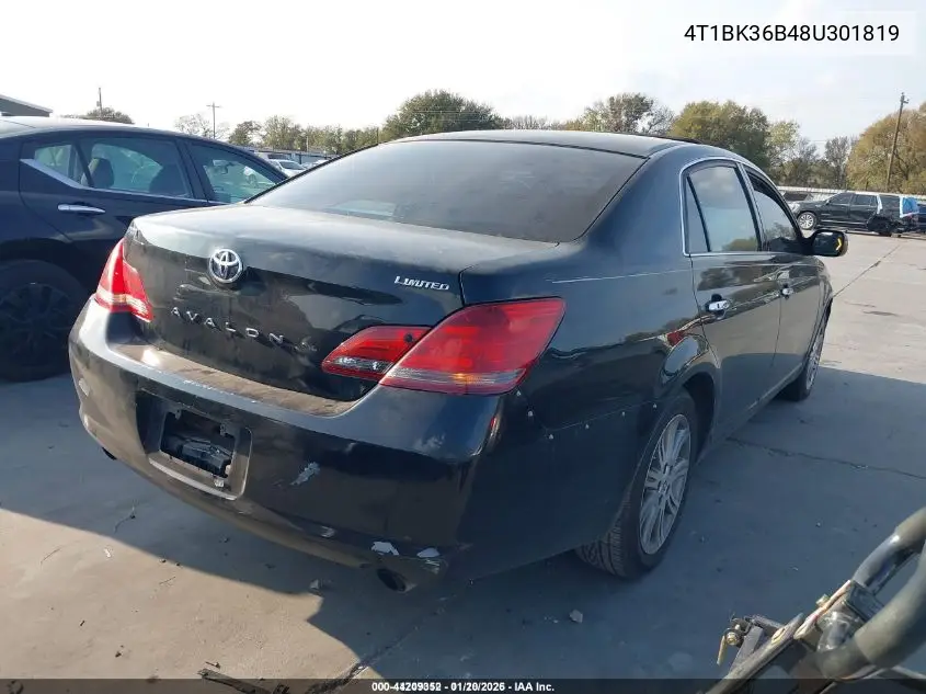 4T1BK36B48U301819 2008 Toyota Avalon Limited
