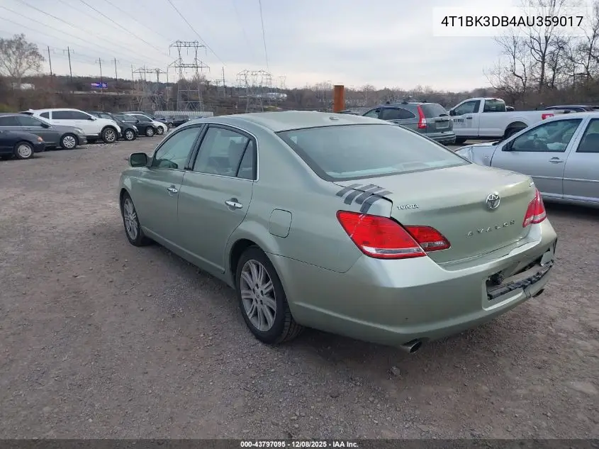 4T1BK3DB4AU359017 2010 Toyota Avalon Limited